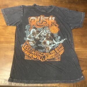 Rush Band T Shirt Mens L Black Graphic Tee 2013  Inducted Rock Roll Hall of Fame